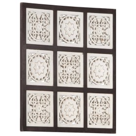 Panel de pared tallado a mano MDF marrón y blanco 60x60x1,5 cm de , Recubrimiento de paredes - Ref: Foro24-321654, Precio: 37...