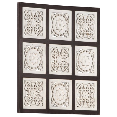 Panel de pared tallado a mano MDF marrón y blanco 60x60x1,5 cm by , Wall covering - Ref: Foro24-321654, Price: 38,45 €, Disco...