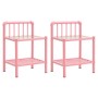 Mesitas de noche 2 unidades metal y vidrio rosa y transparente de , Mesitas de noche - Ref: Foro24-325103, Precio: 65,22 €, D...
