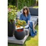 Capi Jarrón Nature Rib redondo negro 40x32 cm KBLR270 by , Pots and planters - Ref: Foro24-424217, Price: 66,74 €, Discount: %