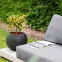Capi Jarrón Nature Rib redondo negro 40x32 cm KBLR270 by , Pots and planters - Ref: Foro24-424217, Price: 66,74 €, Discount: %