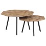 Set de mesas de centro hexagonales 2 uds teca reciclada by , Coffee table - Ref: Foro24-246097, Price: 180,80 €, Discount: %
