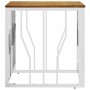 Mesa de centro acero inoxidable y madera maciza acacia plateada by , Coffee table - Ref: Foro24-350047, Price: 73,93 €, Disco...