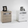 FMD Mesita de noche con 3 cajones color roble by , Nightstands - Ref: Foro24-428733, Price: 141,26 €, Discount: %