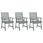 Sillas de comedor de jardín 3 uds madera maciza de acacia gris von , Gartenstühle - Ref: Foro24-312416, Preis: 255,78 €, Raba...