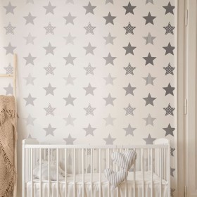 Noordwand Papel de pared Kids @ Home Superstar plateado y blanco von , Bemaltes Papier - Ref: Foro24-425342, Preis: 24,32 €, ...