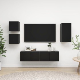 Set de muebles de TV 5 piezas madera contrachapada negro von , TV-Möbel - Ref: Foro24-3078800, Preis: 138,59 €, Rabatt: %