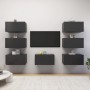 Muebles de salón 7 pzas madera ingeniería gris 30,5x30x60 cm by , TV Furniture - Ref: Foro24-3078953, Price: 232,79 €, Discou...