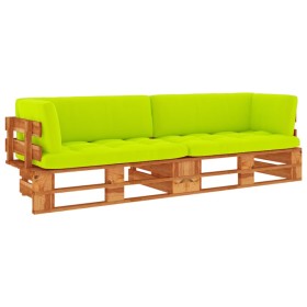 Sofá de palets 2 plazas cojines madera pino impregnada marrón de , Conjuntos de jardín - Ref: Foro24-3066671, Precio: 220,68 €