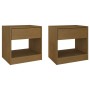Mesitas de noche 2 uds pino macizo marrón miel 40x31x40 cm by , Nightstands - Ref: Foro24-808070, Price: 69,09 €, Discount: %