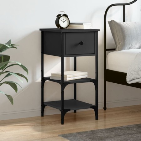 Mesita de noche madera de ingeniería negro 34x36x70 cm by , Nightstands - Ref: Foro24-825973, Price: 56,59 €, Discount: %