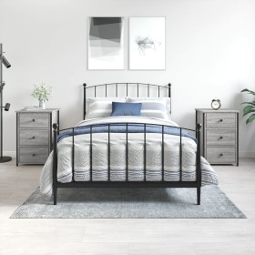 Mesitas noche 2 uds madera ingeniería gris Sonoma 40x36x60 cm de , Mesitas de noche - Ref: Foro24-826000, Precio: 120,32 €, D...