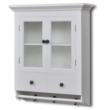 Armario de cocina de pared de madera y puerta de vidrio blanco von , Küchenschränke - Ref: Foro24-241374, Preis: 170,26 €, Ra...