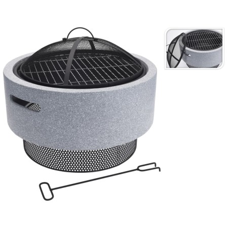 ProGarden Brasero con parrilla redondo gris claro 52x18,5 cm by , Chimneys - Ref: Foro24-436227, Price: 132,08 €, Discount: %