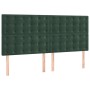 Cama box spring con colchón terciopelo verde oscuro 180x200 cm