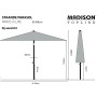 Madison Sombrilla Paros II Luxe gris 300 cm de , Sombrillas - Ref: Foro24-434706, Precio: 132,30 €, Descuento: %