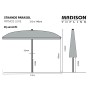 Madison Sombrilla de jardín rectangular Patmos Luxe gris 210x140 cm von , Sonnenschirme - Ref: Foro24-423698, Preis: 77,69 €,...