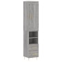 Aparador alto madera contrachapada gris Sonoma 34,5x34x180 cm de , Aparadores - Ref: Foro24-3200255, Precio: 108,02 €, Descue...