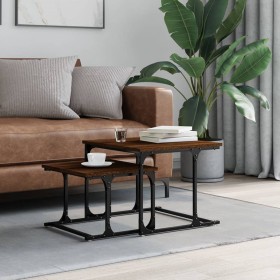 Mesa de centro apilable 2 pzas madera ingeniería roble marrón de , Mesas de centro - Ref: Foro24-833372, Precio: 32,43 €