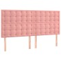 Cama box spring con colchón terciopelo rosa 200x200 cm