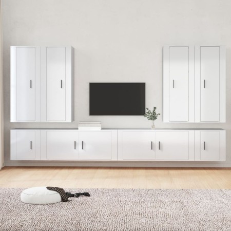 Set de muebles de TV 8 pzas madera contrachapada blanco brillo von , TV-Möbel - Ref: Foro24-3188856, Preis: 469,37 €, Rabatt: %