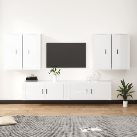 Set de muebles de TV 6 pzas madera contrachapada blanco brillo von , TV-Möbel - Ref: Foro24-3188712, Preis: 394,21 €, Rabatt: %