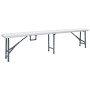 Mesa de jardín plegable con 2 bancos acero y HDPE blanco 180 cm by , Garden sets - Ref: Foro24-48833, Price: 178,60 €, Discou...