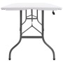 Mesa de jardín plegable con 2 bancos acero y HDPE blanco 180 cm by , Garden sets - Ref: Foro24-48833, Price: 178,60 €, Discou...