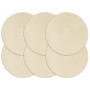 Manteles individuales redondos 6 uds algodón natural liso 38 cm de , Manteles individuales - Ref: Foro24-133843, Precio: 32,1...