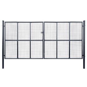 Puerta de malla de jardín acero galvanizado 400x200 cm gris von , Gartentore - Ref: Foro24-143379, Preis: 646,96 €, Rabatt: %