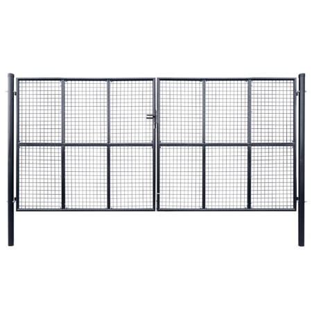 Puerta de malla de jardín acero galvanizado 400x200 cm gris von , Gartentore - Ref: Foro24-143379, Preis: 646,96 €, Rabatt: %