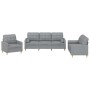 Juego de sofás con cojines 3 piezas tela gris claro by , Sofas - Ref: Foro24-3201258, Price: 670,30 €, Discount: %
