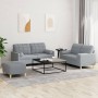 Juego de sofás con cojines 3 piezas tela gris claro von , Sofas - Ref: Foro24-3201298, Preis: 507,03 €, Rabatt: %
