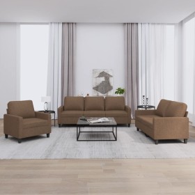 Juego de sofás con cojines 3 piezas tela marrón von , Sofas - Ref: Foro24-3201431, Preis: 638,84 €, Rabatt: %