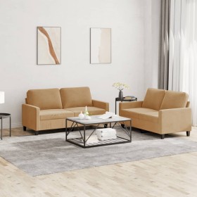 Juego de sofás con cojines 2 piezas terciopelo marrón von , Sofas - Ref: Foro24-3201503, Preis: 385,87 €, Rabatt: %