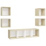 Muebles de salón 5 pzas madera ingeniería blanco y roble Sonoma von , TV-Möbel - Ref: Foro24-3079624, Preis: 156,04 €, Rabatt: %