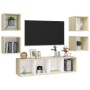 Muebles de salón 5 pzas madera ingeniería blanco y roble Sonoma von , TV-Möbel - Ref: Foro24-3079624, Preis: 156,04 €, Rabatt: %