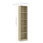 Estantería de 5 niveles contrachapada color roble 40x24x175cm de , Librerías y estanterías - Ref: Foro24-800849, Precio: 112,...