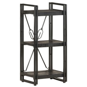 Estantería de 3 niveles madera maciza de mango negro 40x30x80cm von , Bücherregale und Regale - Ref: Foro24-320625, Preis: 10...