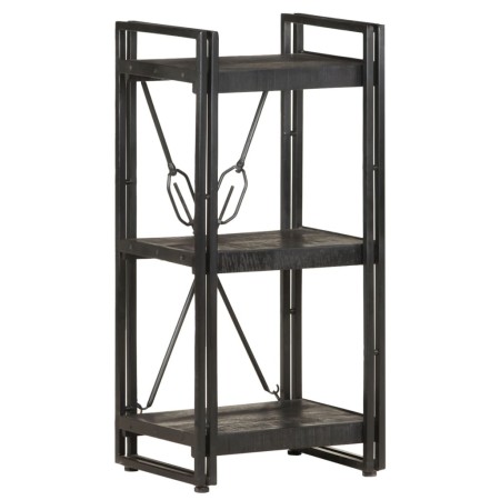 Estantería de 3 niveles madera maciza de mango negro 40x30x80cm by , Bookcases and shelves - Ref: Foro24-320625, Price: 105,3...