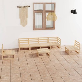 Juego de muebles de jardín 7 piezas madera maciza de pino de , Conjuntos de jardín - Ref: Foro24-3075404, Precio: 417,79 €