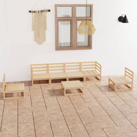 Juego de muebles de jardín 7 piezas madera maciza de pino de , Conjuntos de jardín - Ref: Foro24-3075404, Precio: 417,79 €