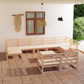 Juego de muebles de jardín 10 piezas madera maciza de pino de , Conjuntos de jardín - Ref: Foro24-3076204, Precio: 644,29 €, ...