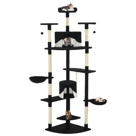 Rascador para gatos con poste de sisal negro y blanco 203 cm von , Katzenmöbel - Ref: Foro24-170530, Preis: 143,01 €, Rabatt: %