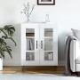 Aparador de madera contrachapada blanco brillante 69,5x34x90 cm de , Aparadores - Ref: Foro24-827782, Precio: 67,28 €
