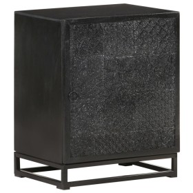 Mesita de noche madera maciza acacia y mango negro 40x30x50 cm by , Nightstands - Ref: Foro24-321614, Price: 89,42 €, Discoun...