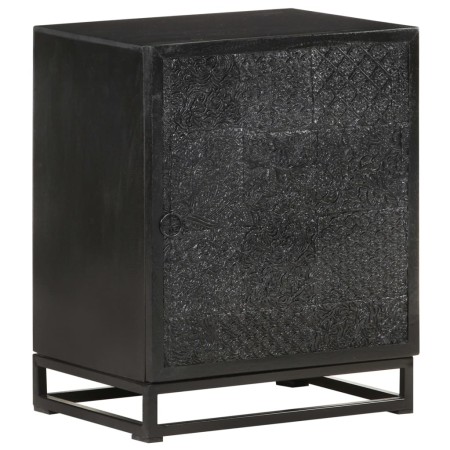 Mesita de noche madera maciza acacia y mango negro 40x30x50 cm de , Mesitas de noche - Ref: Foro24-321614, Precio: 89,42 €, D...
