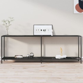 Mesa consola vidrio templado negro 220x35x75,5 cm de , Mesas auxiliares - Ref: Foro24-331713, Precio: 138,64 €, Descuento: %