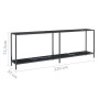 Mesa consola vidrio templado negro 220x35x75,5 cm by , Side tables - Ref: Foro24-331713, Price: 138,64 €, Discount: %