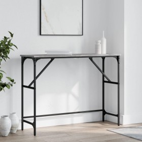 Mesa consola madera de ingeniería gris Sonoma 100x32x75 cm de , Mesas auxiliares - Ref: Foro24-834058, Precio: 39,87 €, Descu...